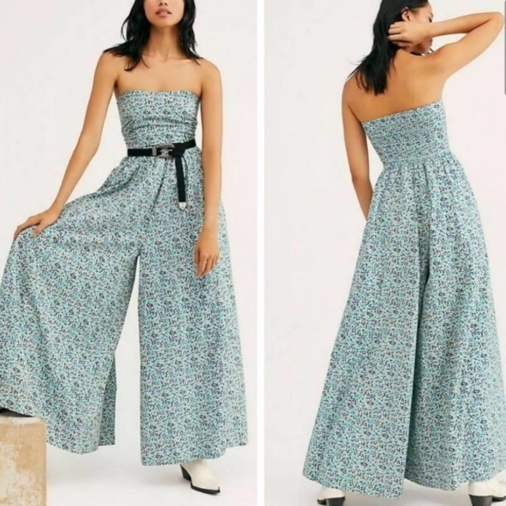 Free People Mustang strapless jumpsuit